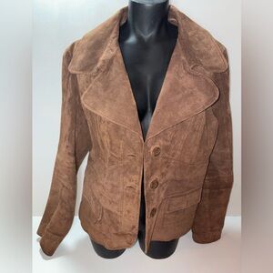 Vintage Wilsons Leather Suede Blazer Jacket - Brown - Size XL